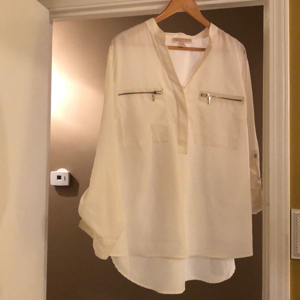 Michael Kors Cream Sheer Blouse